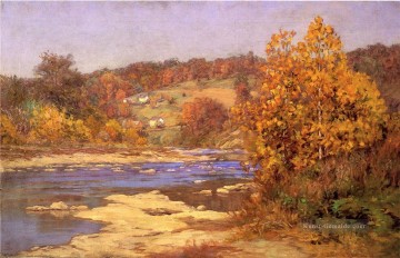  gold - Blau und Gold Landschaft John Ottis Adams Fluss